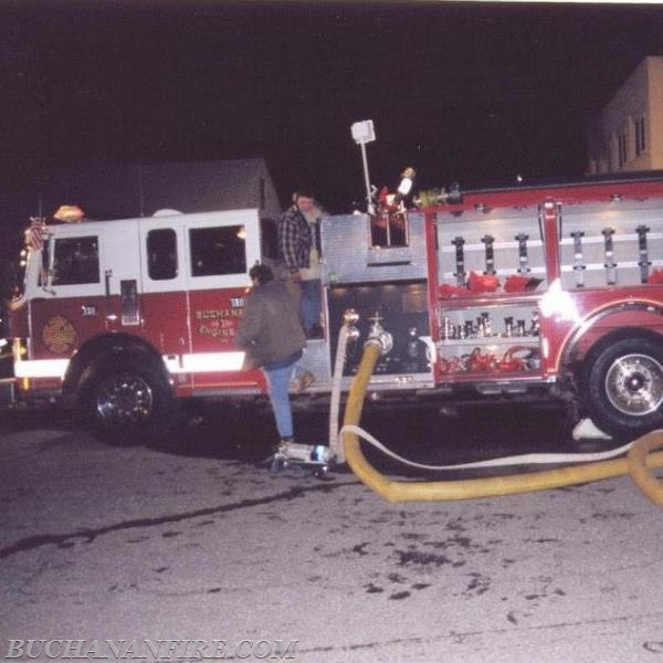 Engine 160 pumping at the fatal Bannon Avenue Apartments Fire, From 2004.