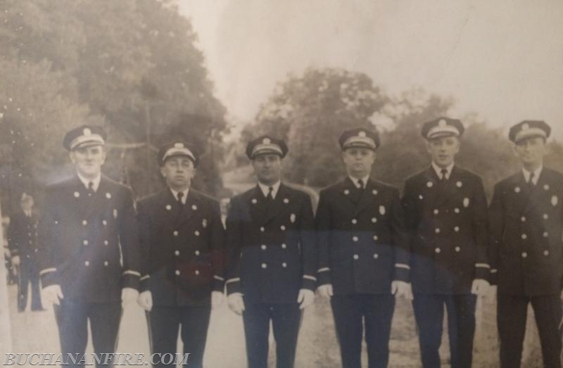 L-R: Clarence Conklin, Harold Hawkes, Dom Moretti, Charles Pfannes, William Bottos, James Macken